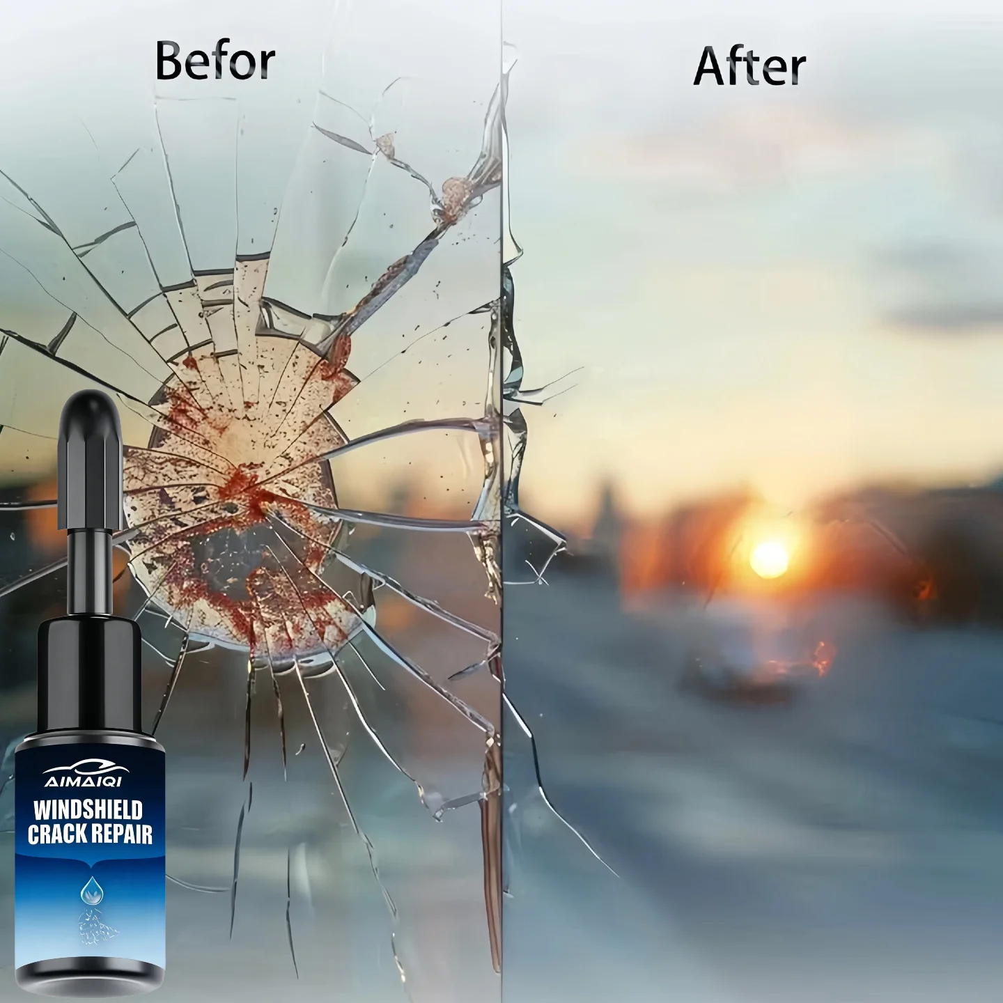 The Cured Resin Matches Glass Transparency Perfectly, Leaving No Visible Marks, and Restores Glass Strength to Prevent Crack Exp