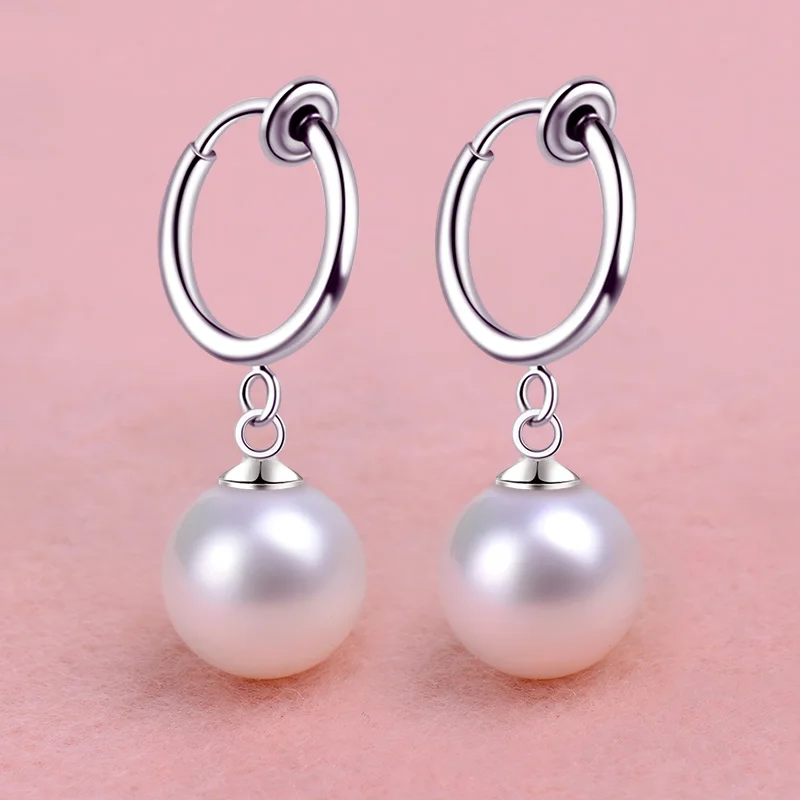 

Korean Style Freshwater Pearl Clip On Earrings Fake Piercing Invisible Ear Cuffs Minimalist Women's Jewelry Accessories