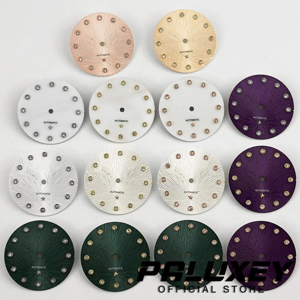 NH05 24.5mm Lady's Watch Dial Deville Shell Watch Dial With Diamond Index Star Decoration Fit For NH05 NH06 Modified Accessories