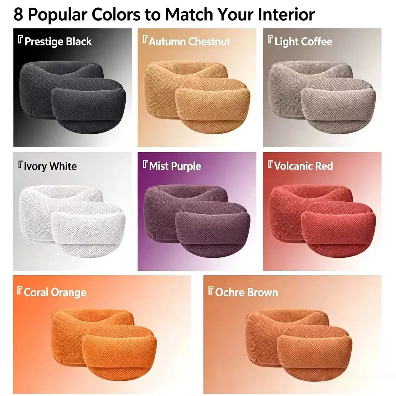 Premium Perforated Breathable Dupont Cotton Car Neck Pillow, Soft Comfortable Headrest & Lumbar Support Pillow, Automotive Inter