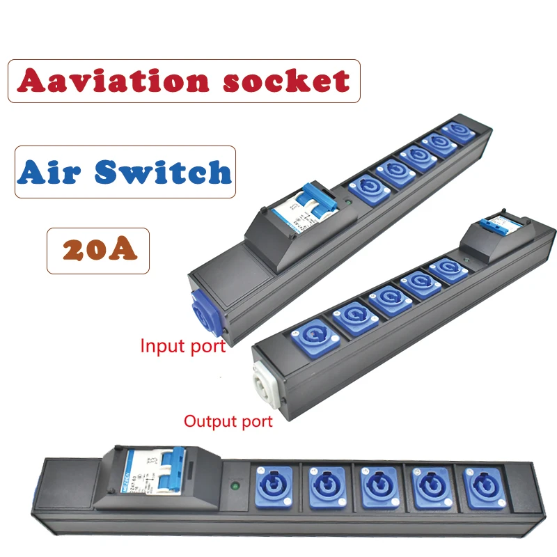 

20A воздушный переключатель, алюминиевая коробка, корпус Powercon NAC3MPA NAC3MPB 1-11AC, авиационная розетка для сценического освещения, светодиодный разъем, беспроводной
