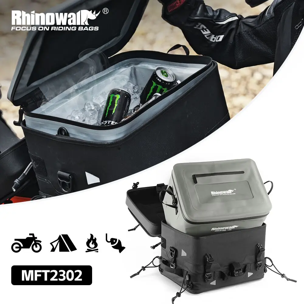 Rhinowalk Motorcycle Tail Bag Dry Hard Case Waterproof Motor Rear Seat Bag Camera Or Cooler Bag Motorcycle Luggage Helmet Bag