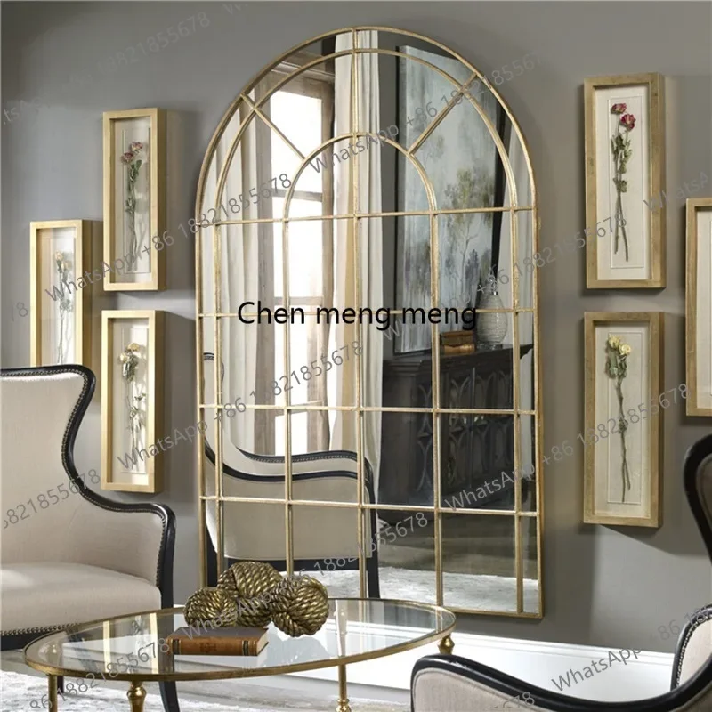 a50 American false window decoration mirror wall dining room fireplace mirror wall hanging background wall entrance dining side