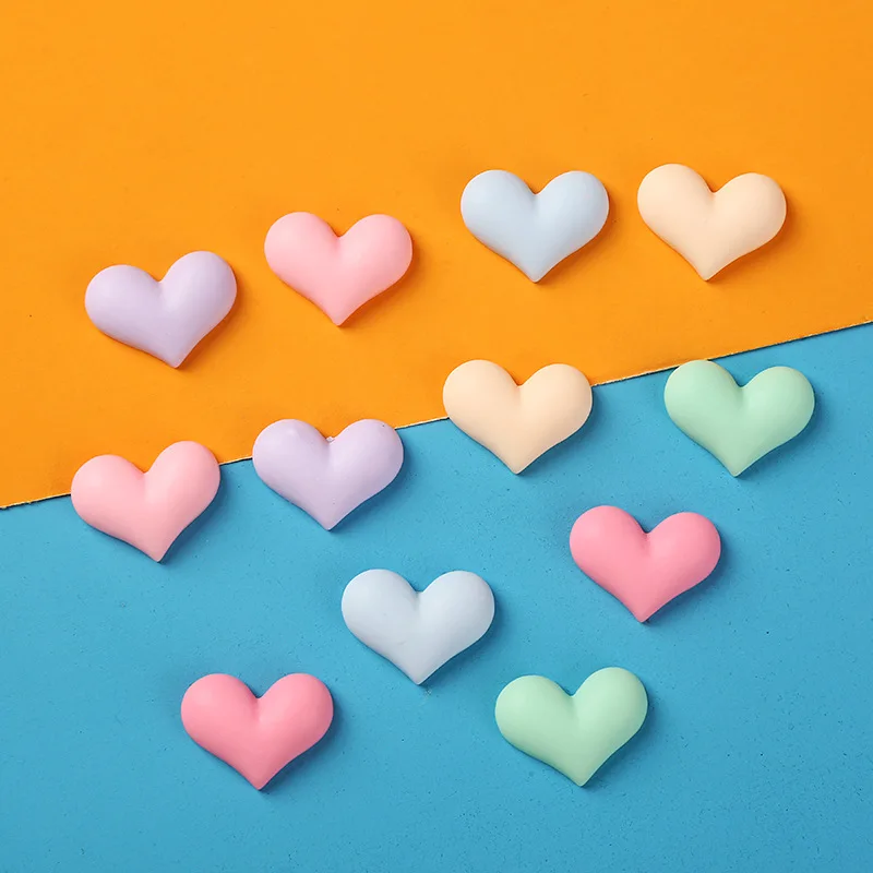 10pcs Kawaii Mini Resin Macaroon Hearts Diy Scrapbooking Tools Accessories Embellishments Flatback Material Figures for Crafts