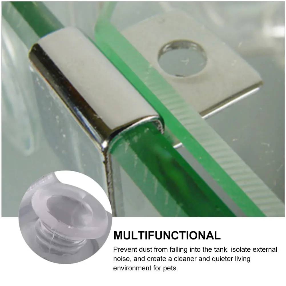 

8pcs Stainless Steel Aquarium Fish Tank Glass Cover Clips Holders Durable Easy to Use Prevent Dust Isolate Noise