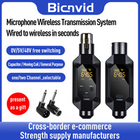 Wireless Microphone Converter XLR Transmitter and Receiver Microphone Wireless System for Dynamic Microphone  Wired to wireless