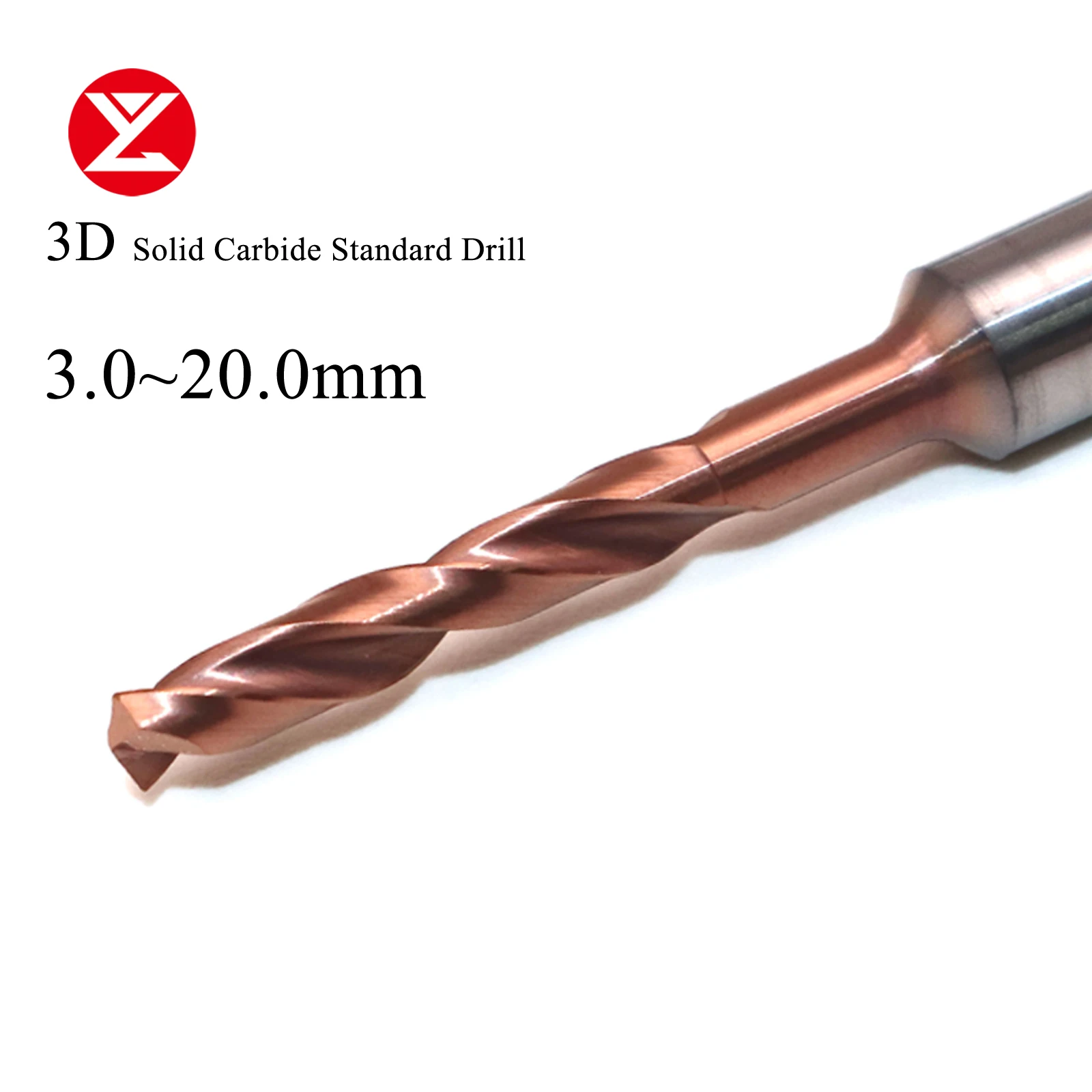 

3D Dia.3.0-20mm Solid Carbide Drill DIN6535HA Coating Twist Drill Bit CNC Lathe Drilling High hardness Tools Metalworking Bits