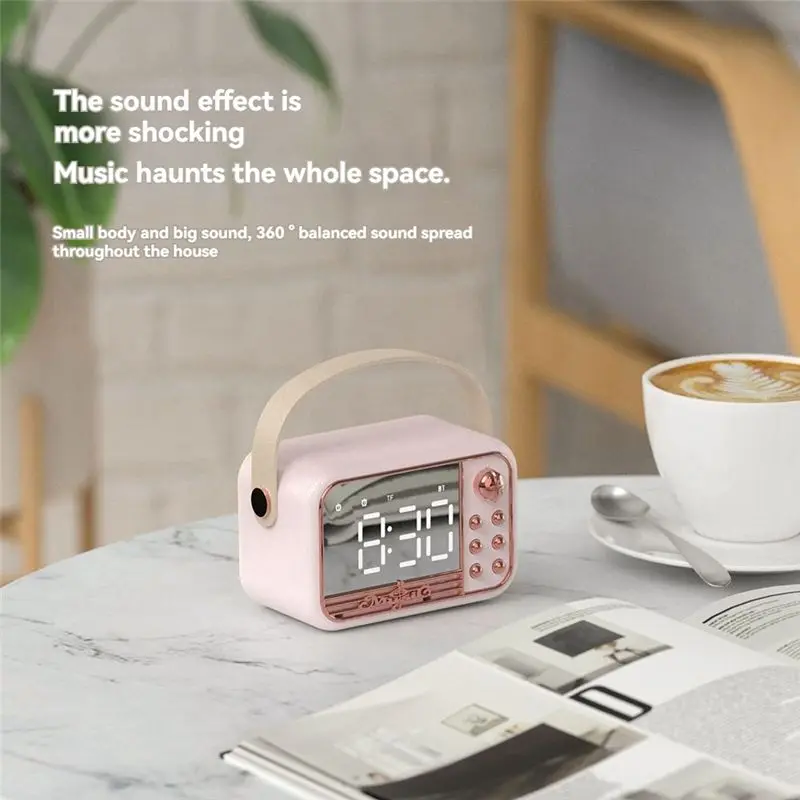B03C-Retro Bluetooth Speaker Speaker Support TF Card U Disk AUX 3D Sound Balance Diffusion Type Alarm Clock Speaker A
