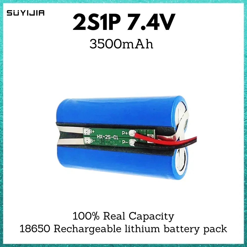 7.4V 3500mah 18650 Li-ion Battery 2S1P Backup Battery Pack W/ BMS for Electric Toys Water Bullet Gun RC Car Truck Boat Toys