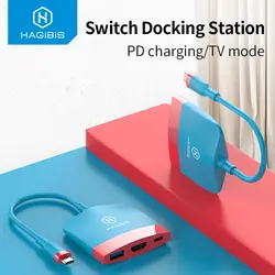 Hagibis Switch Dock TV Dock SWC01 Portable Docking Station USB C to 4K HDMI USB 3.0 Hub for Nintendo Laptops PC iPad