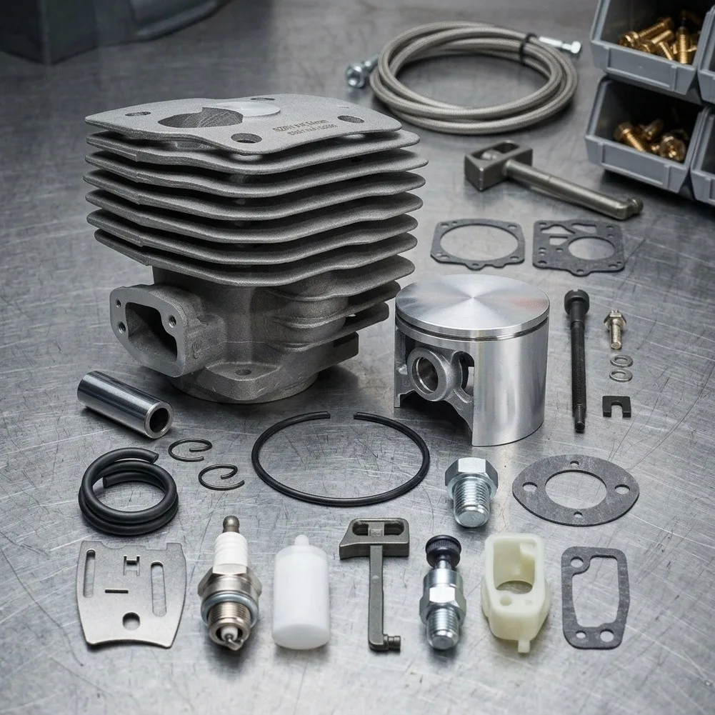 54mm Cylinder Kit for For Hua 288 288XP 281 181 Chainsaw Includes Intake Manifold Decompression Valve Fuel Line