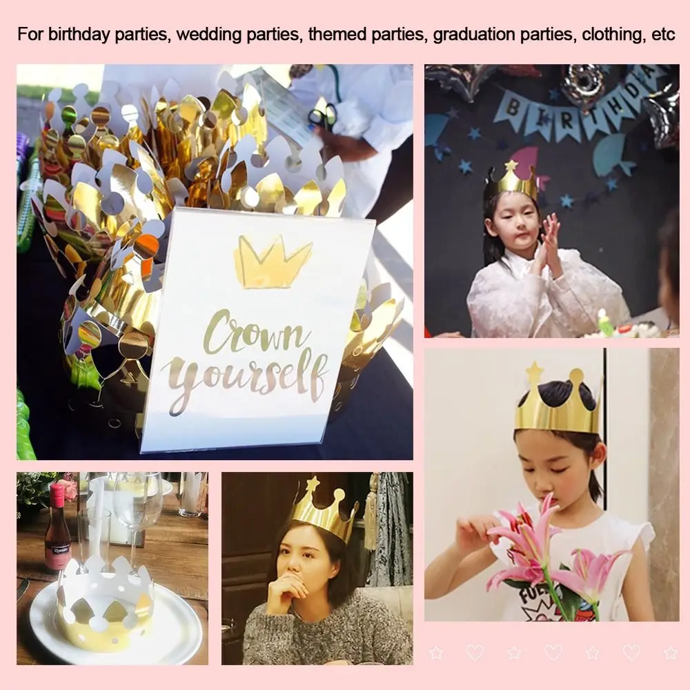 10Pcs/set Kids Children King Crown Adults Birthday Party Celebration Hat Decoration Party Headwear
