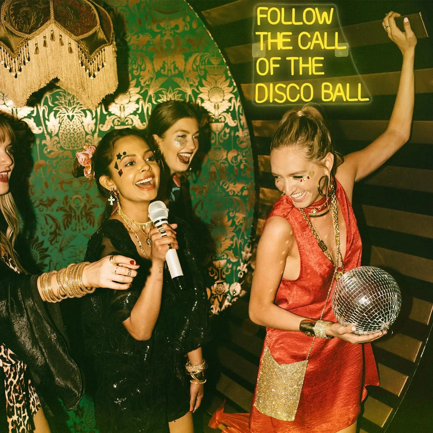 Follow The Call Of The Disco Ball Neon Sign USB Dimmable LED Light for Party Club Bedroom Bar Wall Art Decor Themed Night Light view 4