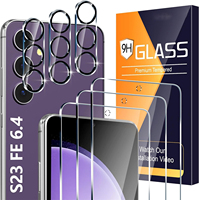 [3+3 Pack] for Samsung Galaxy S23 FE Screen Protector, 9H Tempered Glass, Ultrasonic Fingerprint Compatible, HD Clear Case