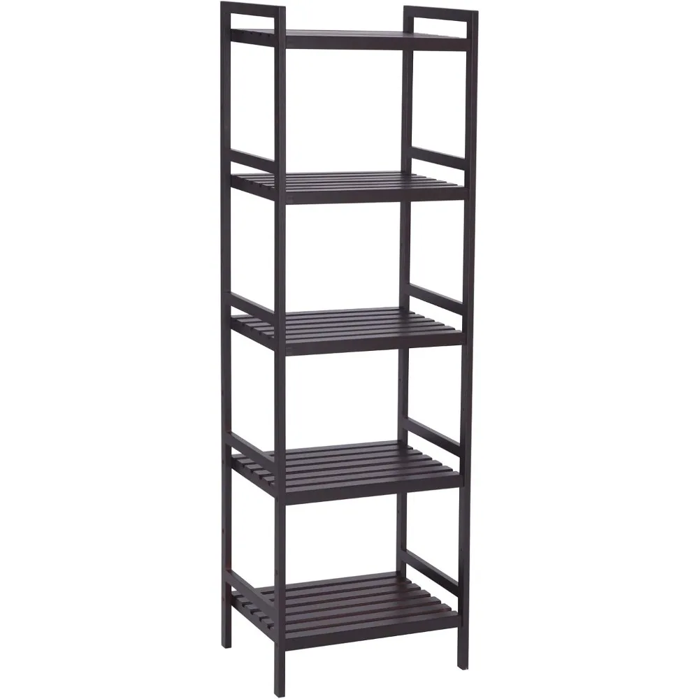 

Adjustable storage shelves, 5-tier multi-shelf tower, bathroom, living room, kitchen bookshelf, load capacity up to 132 lbs