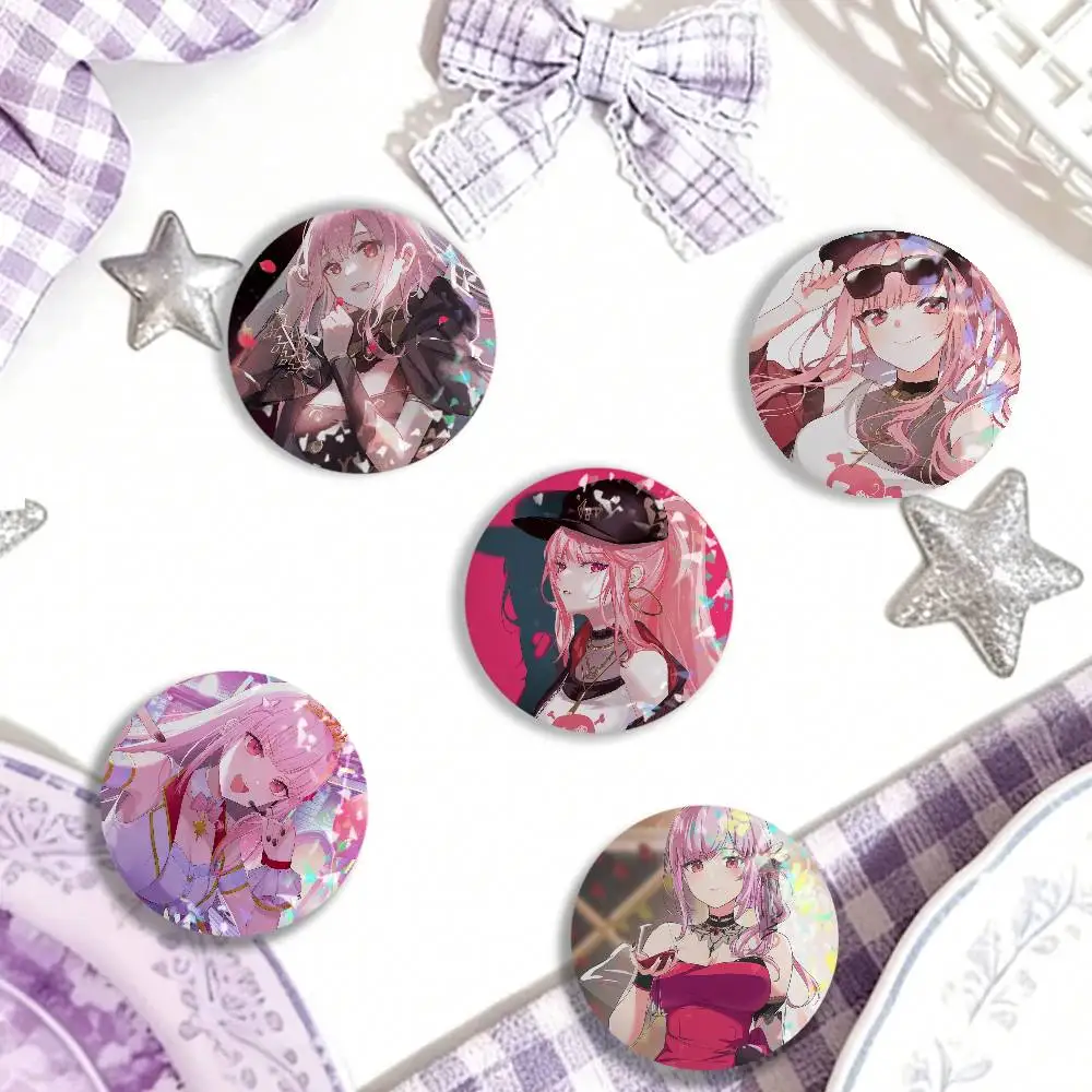 Virtual Idols M-Mori C-Calliope Laser Badge Clothes Backpacks Hats Accessories Gifts For Children Friends Fans Collectibles