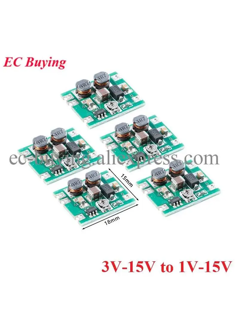 Moduł przetwornicy DC-DC buck-boost 1-50 sztuk, 3V~15V na 1V~15V, 5V 6V 9V 12V, 700mA/5W, regulowany regulator napięcia obniżająco/podwyższająco-napięciowy. — zdjęcie 2