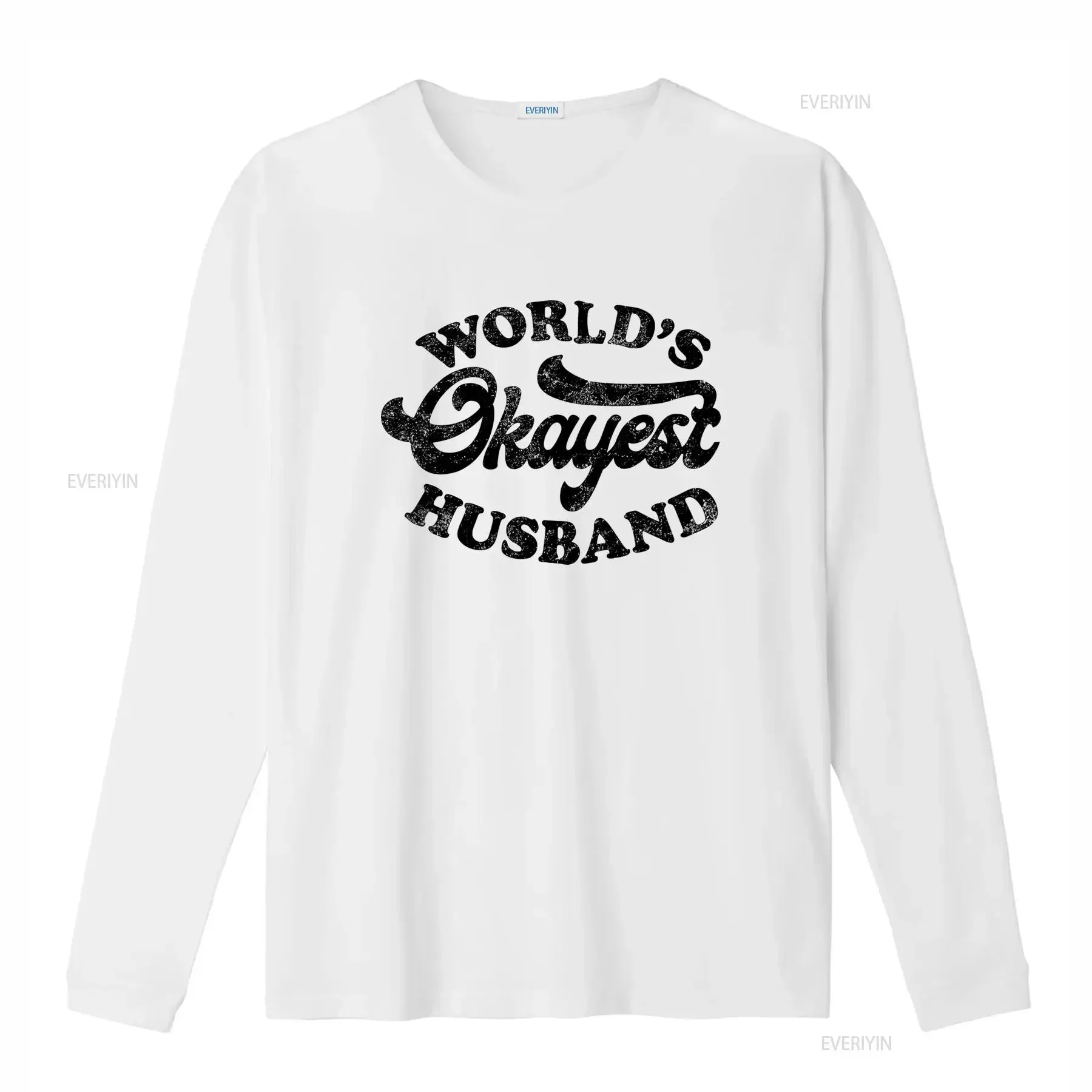 World's Okayest Husband T Shirt Funny Mens Novelty Vintage for Stylish Dads vintage Washed streetwear fashion designer clothes