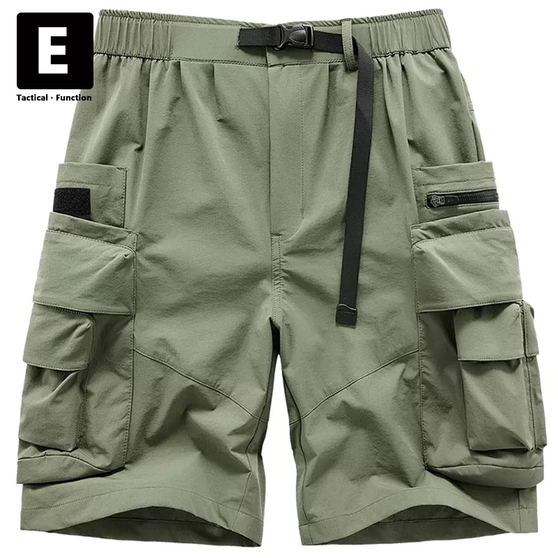 Summer Shorts Men Techwear Green Cargo Shorts Streetwear Tactical Function Short Pants Harajuku Bottoms Male