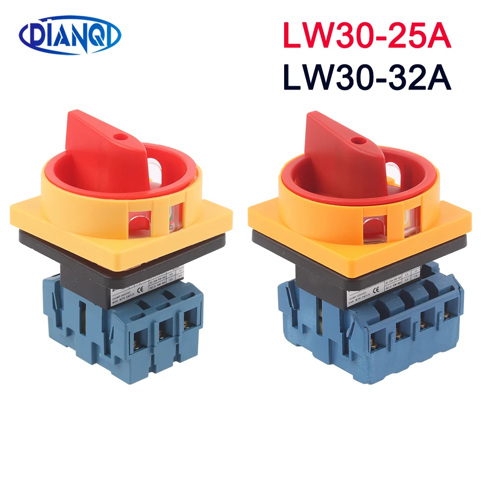 3P/4P Universal transfer switch LW30-25A three-phase load power cut-off rotary SFD11-32 load breaker switch 25A/32A 