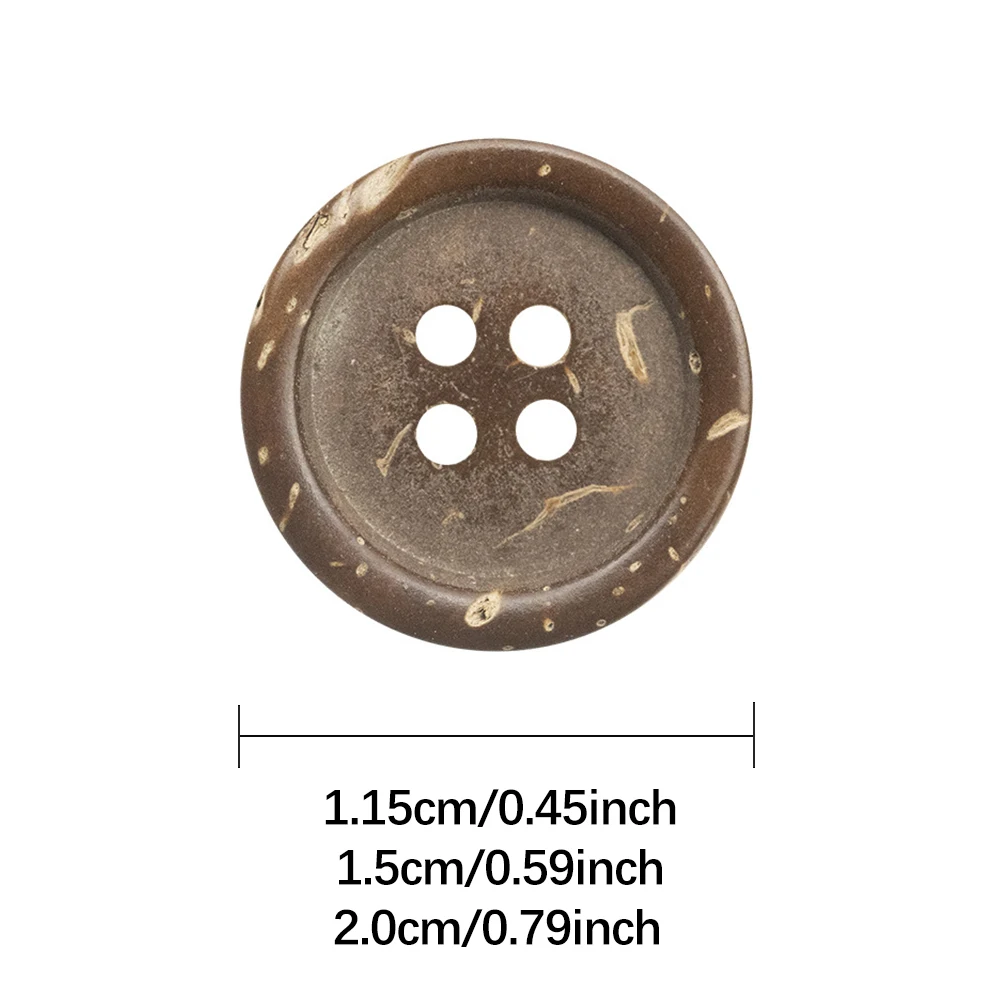 10 قطعة أزرار قذيفة جوز الهند الطبيعية خمر 11.5/15/20 مللي متر 4-Hole أزرار مستديرة لسترة القميص ، إكسسوارات الملابس الريفية #2