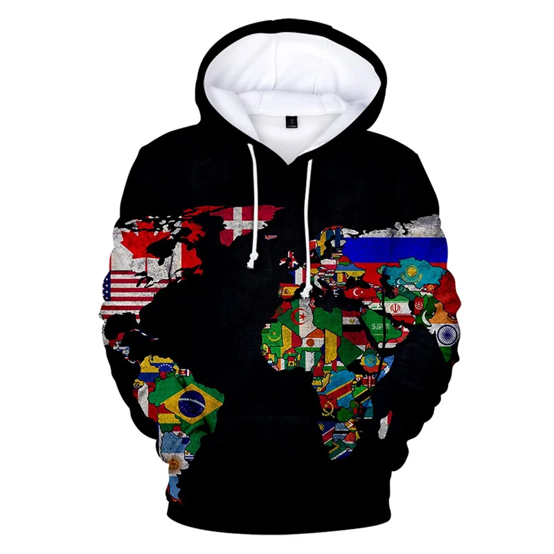 World Map Graphic Hoodie Men Clothing 3D Age of Discovery Printed New in Hoodies Women Harajuku Fashion y2k Pullover Sweatshirts