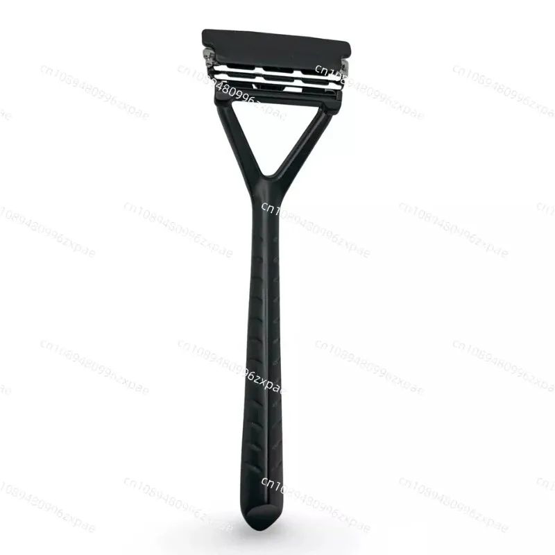 Razor change blade three-layer razor razor artifact bright black (stainless steel)