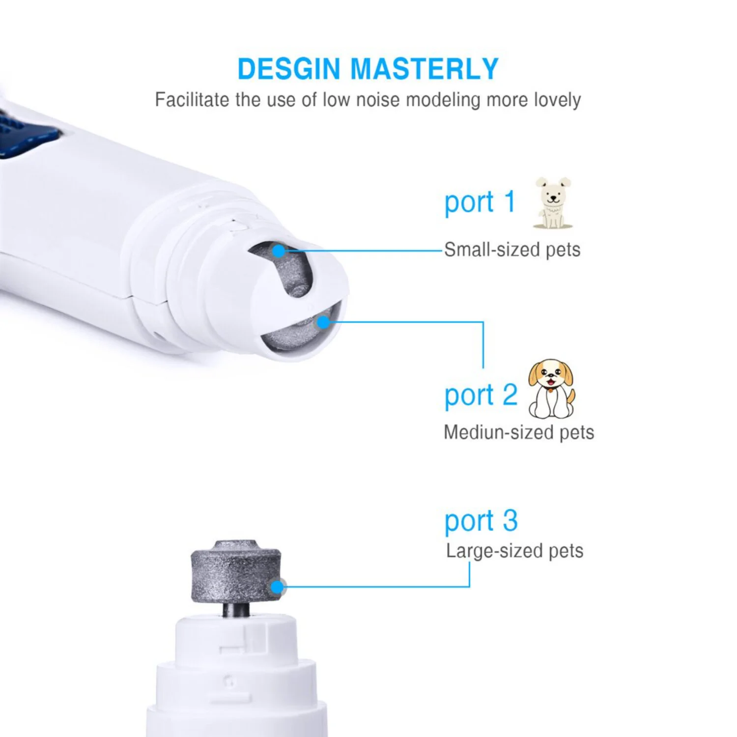 Portable Pet Nail Grinder for Dogs/Cats - Battery-Powered Auto Nail Clippers for Large/Small Pets - Smoothing Paw Perfect Trimme