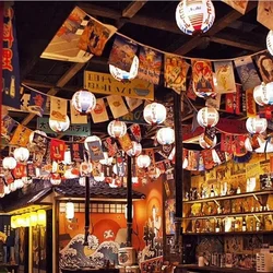 Customized Japanese Style Small Banner Colored genshin impact Hanging Banner Restaurant Decoration Residential Wine Pongee House