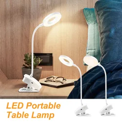 USB DC 5V LED Reading Book Night Light Desk clip lamp 18650 Rechargeable battery dimming Table lighting Clip holder Bedroom