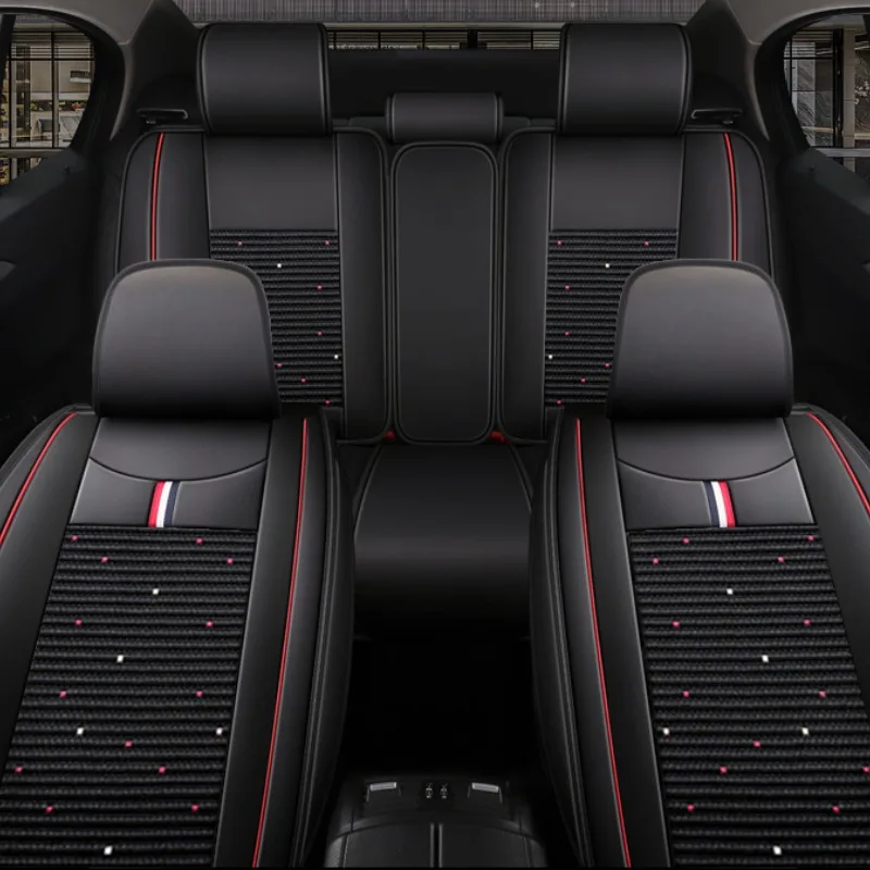 

High-Quality Full-Coverage Leather & Ice Silk 3D Car Seat Covers - Universal Fit, Breathable, Anti-Slip, Easy to Install