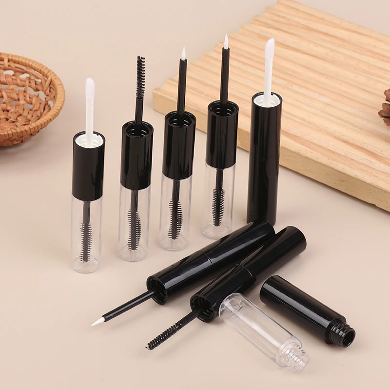 หลอดมาสคาร่าเปล่าแบบสองหัว หลอดอายไลเนอร์ หลอดลิปกลอส พร้อมแปรงปัด  ภาชนะครีมขนตา  หลอดลิปสติกพลาสติก  หลอดลิปบาล์ม