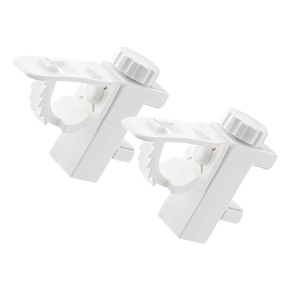 

2 Pcs Curtain Rod Bracket Adjustable Fixing Clamp Towel Bar Mount Plastic Closet Pole Socket Rotating Support No DrillBracket