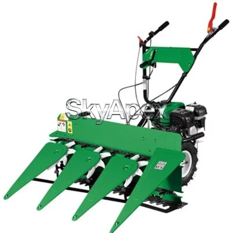 Walk Behind Self Propelled Mini Harvester Household Portable Forage Corn Wheat Rice Cutting And Swathing Farm Machine