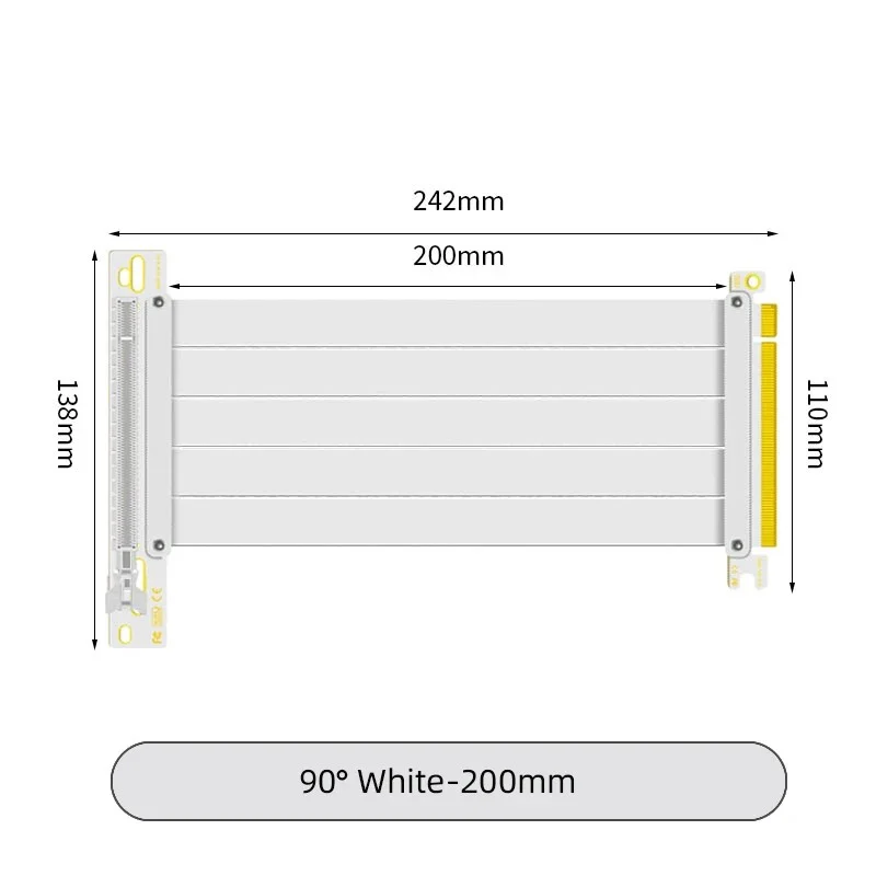 PCI-E 3.0/PCI-E 4.0 X16 Riser-kabel Videokaart EMI Afgeschermde snelle flexibele extender PCI Express Gen 4 GPU-verlengsnoer