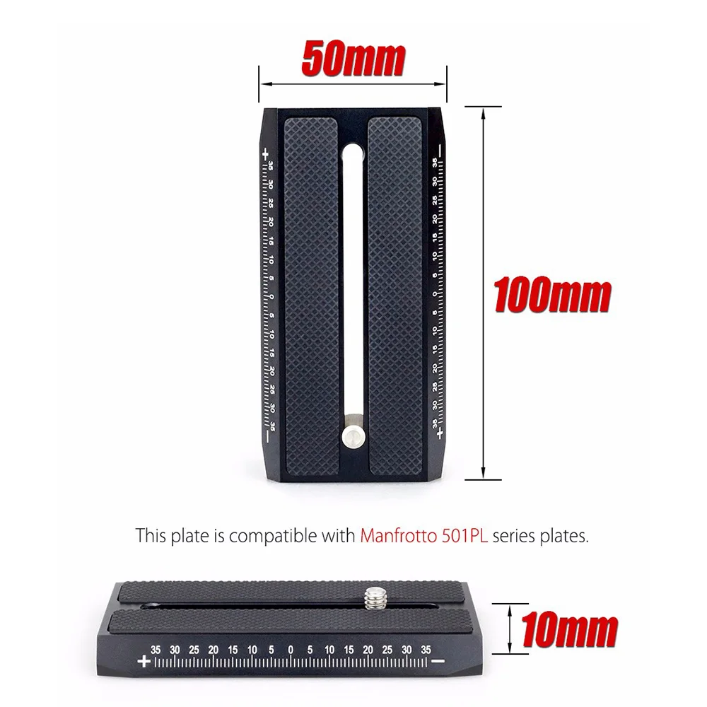 INNOREL QV100 Quick Release Plate For Video Tripod Monopod Compatible with Manfrotto 501HDV 503HDV 701HDV MH055M0-Q5 501PL etc