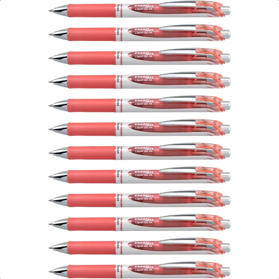 

EnerGel RTX Выдвижная ручка с жидкими гелевыми чернилами, 0,7 мм, коробка с коралловыми и розовыми чернилами средней линии из 12 ручек (BL77P3)