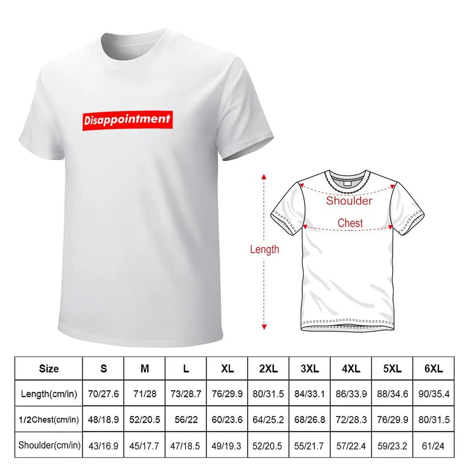 Disappointment T-shirt summer top boys whites graphics designer t shirt men