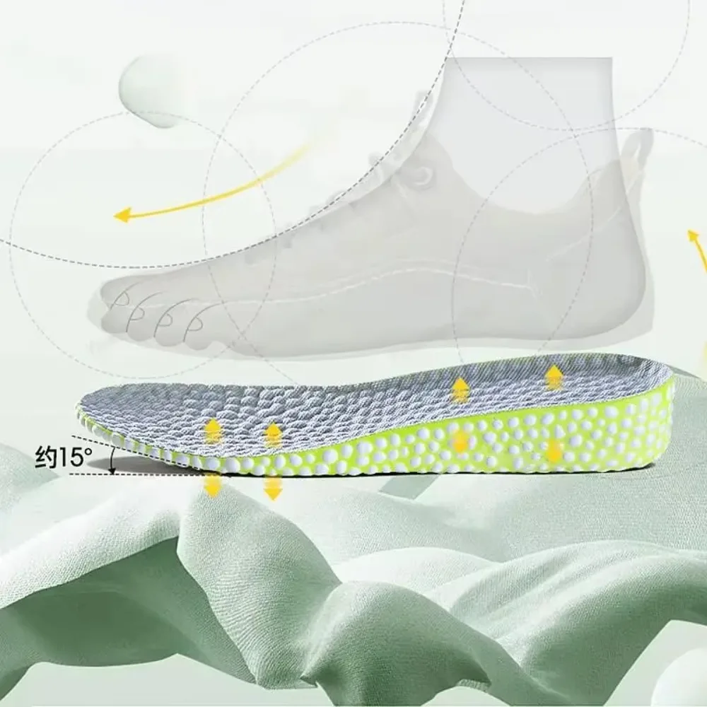 1Pair Invisible Height Increase Insoles Breathable Soft Comfort Elevator Shoe Inserts Super Elastic 2.5/3.5cm Height