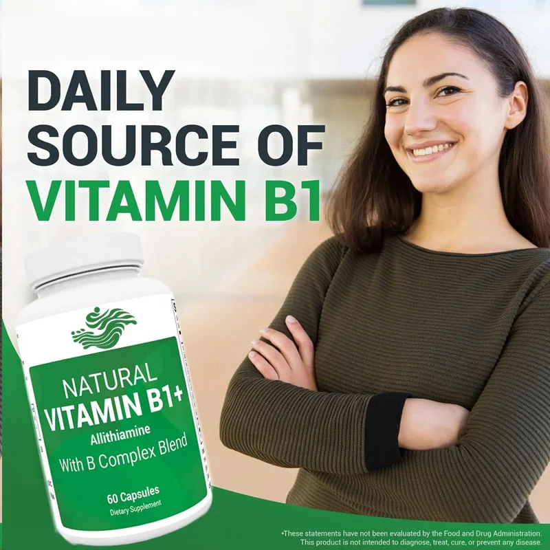 Eight Natural Vitamin B1, B6, B12 Complex Supplements, Including Thiamine, Niacin, Folic Acid, Magnesium, Etc. -60 Capsules