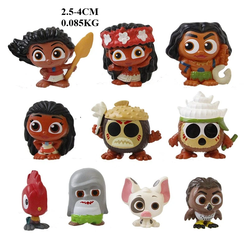 10 unids/set nueva película Moana figura de juguete figura de PVC modelo coleccionable niños juguetes de regalo de cumpleaños
