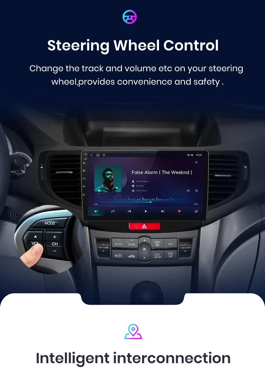 Junsun Kabelloses Carplay Android Auto Autoradio für Honda Accord 8 2008-2012 GPS Intelligente Systeme Stereo Multimedia Autoradio – Detail 14