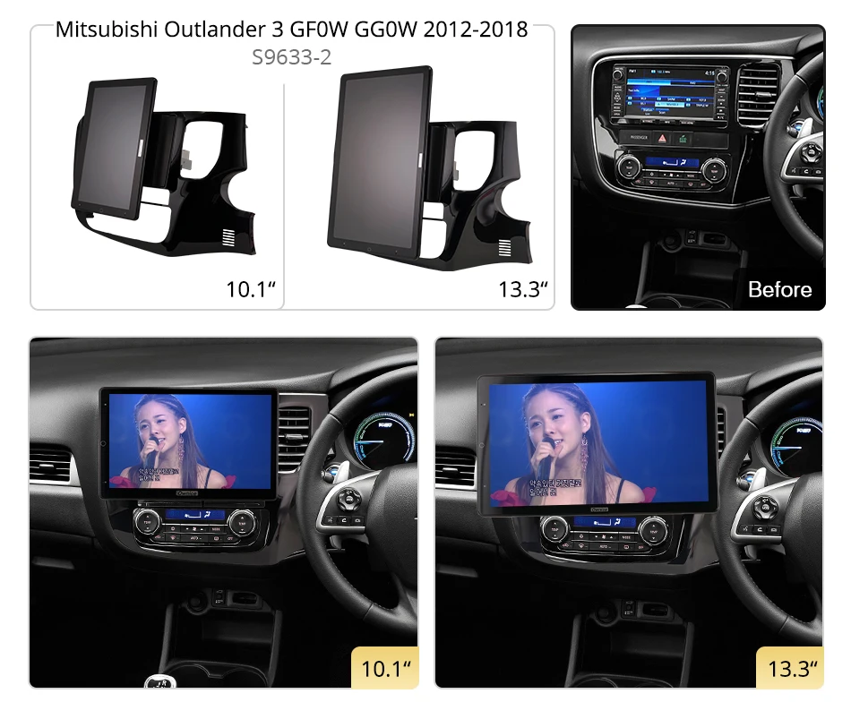 TS10 Android 12.0 Ownice Car Radio Auto for Mitsubishi Outlander 3 GF0W GG0W 2012-2018 with 13.3