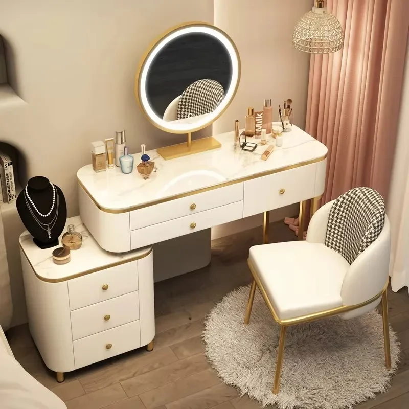 

Nordic Drawer Vanity Table MakeupLuxury Storage Girls Vanity Table Modern Dressing Tocador De Maquillaje Bedroom Furniture
