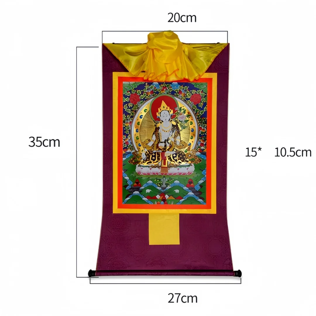 White Tara Thangka Tibetan Framing Living Room Hallway Wall Hanging Decor