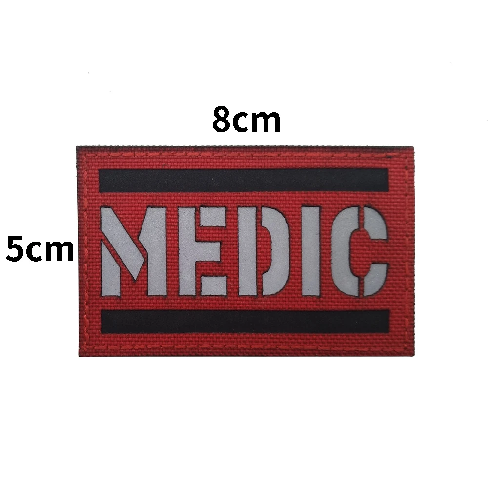 IR Red Cross Paramedic EMT EMS  Combat Medic First Aid Patches Reflective Tactical Medical Insignia Patch Badge