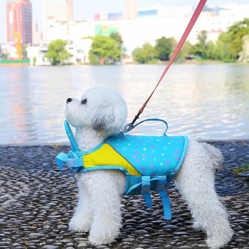 1Pcs Dog Life Jacket Summer Adjustable Pet Life Vest with Removable Front Float for Swimming Boating Trips Dog Life Vest Summer