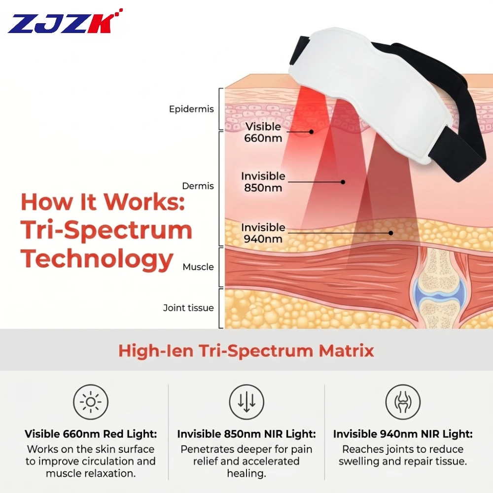 

ZJZK Red Light Therapy Belt Silicone NIR Infrared Light Therapy Devices for Back Abdomen Knees Wrists Joints Relief 450 LED Chip