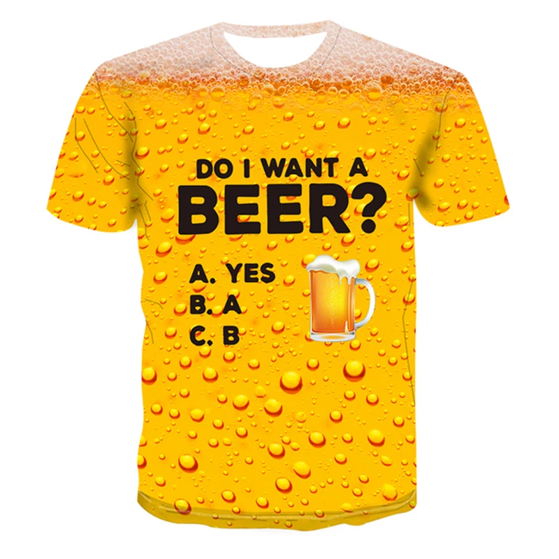 Just Beer It 3D Printing T Shirt Man Summer O-Neck Short Sleeve Oversized Top Casual Tee Loose Streetwear Unisex Harajaku