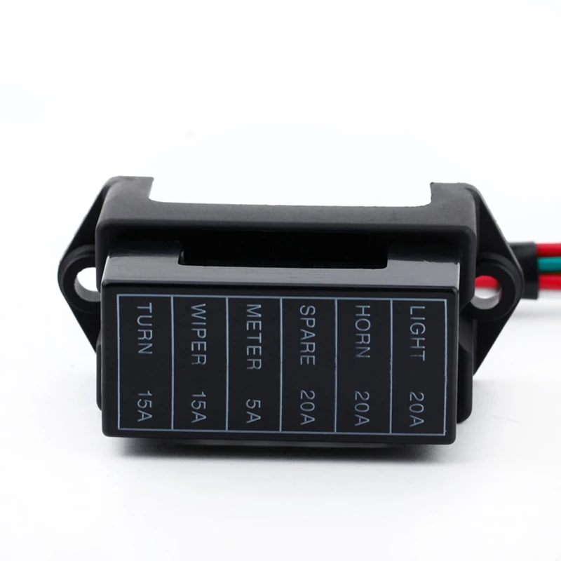 6 Way DC32V Circuit Car Trailer Auto Blade Fuse Box Block Holder ATC ATO 2-Input 6-Ouput Wire